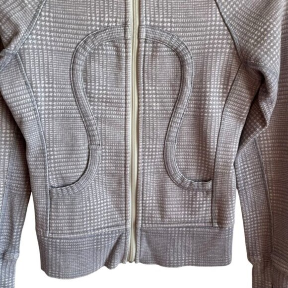 Lululemon Scuba Hoodie Size 2 Glen Check Polar Cream Silver Slate Gray - Picture 6 of 13